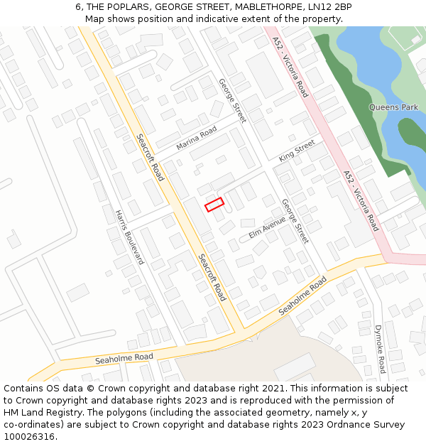 6, THE POPLARS, GEORGE STREET, MABLETHORPE, LN12 2BP: Location map and indicative extent of plot