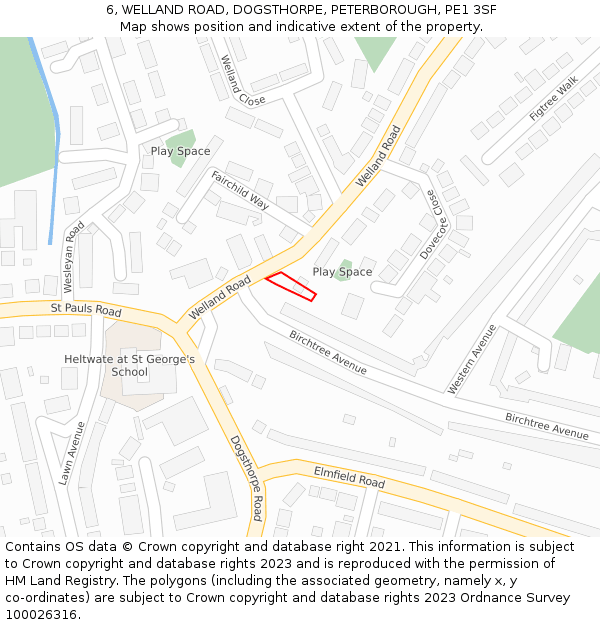 6, WELLAND ROAD, DOGSTHORPE, PETERBOROUGH, PE1 3SF: Location map and indicative extent of plot