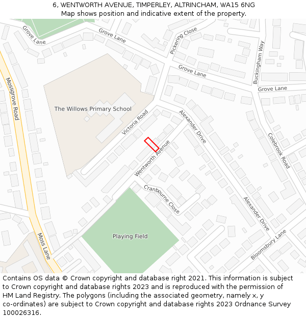 6, WENTWORTH AVENUE, TIMPERLEY, ALTRINCHAM, WA15 6NG: Location map and indicative extent of plot