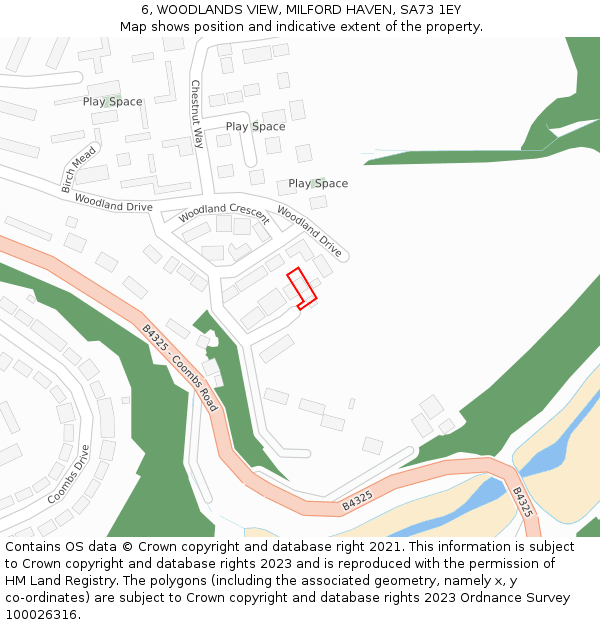 6, WOODLANDS VIEW, MILFORD HAVEN, SA73 1EY: Location map and indicative extent of plot