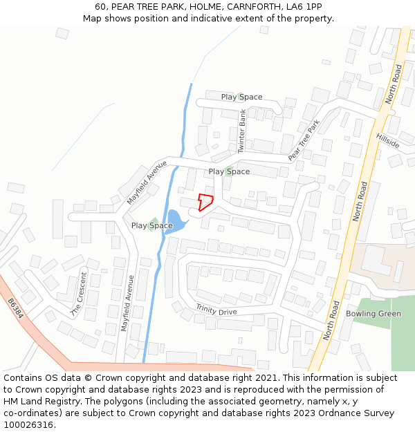 60, PEAR TREE PARK, HOLME, CARNFORTH, LA6 1PP: Location map and indicative extent of plot