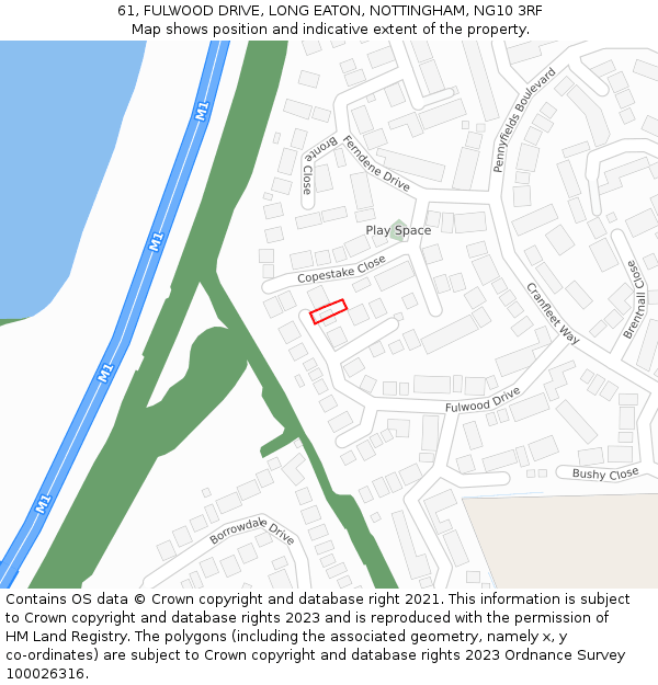 61, FULWOOD DRIVE, LONG EATON, NOTTINGHAM, NG10 3RF: Location map and indicative extent of plot