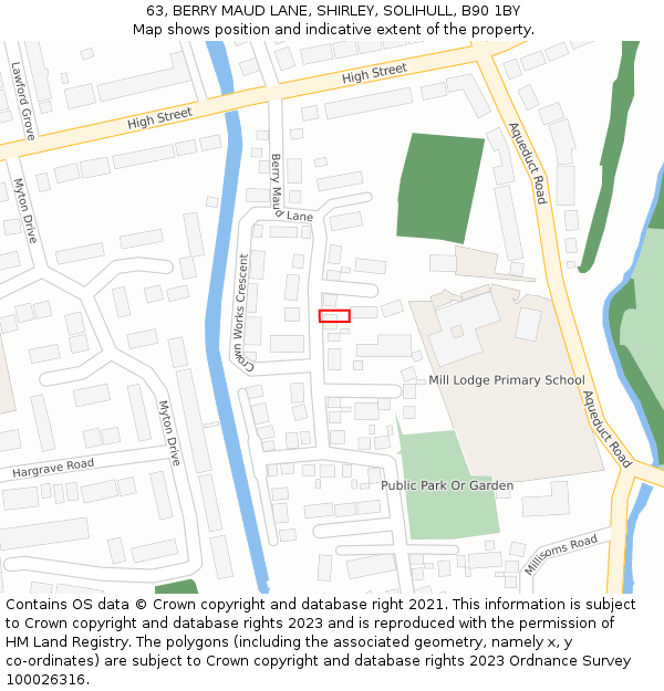 63, BERRY MAUD LANE, SHIRLEY, SOLIHULL, B90 1BY: Location map and indicative extent of plot