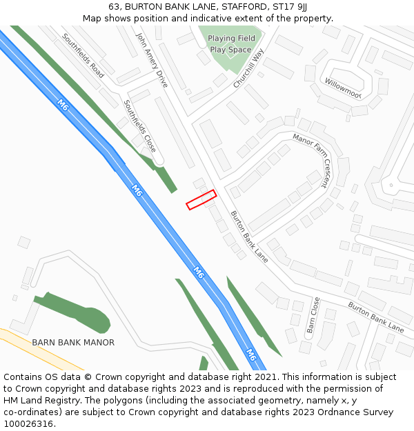 63, BURTON BANK LANE, STAFFORD, ST17 9JJ: Location map and indicative extent of plot