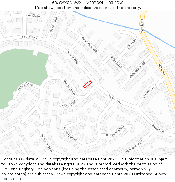 63, SAXON WAY, LIVERPOOL, L33 4DW: Location map and indicative extent of plot