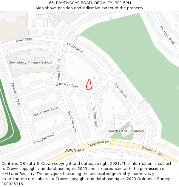 65, RAVENSCAR ROAD, BROMLEY, BR1 5PN: Location map and indicative extent of plot