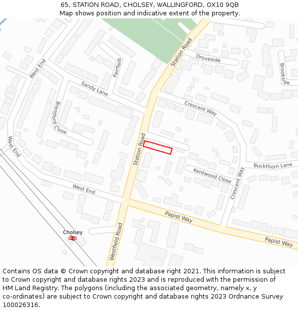65, STATION ROAD, CHOLSEY, WALLINGFORD, OX10 9QB: Location map and indicative extent of plot