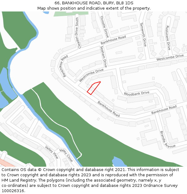 66, BANKHOUSE ROAD, BURY, BL8 1DS: Location map and indicative extent of plot