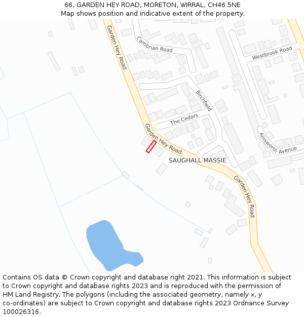 66, GARDEN HEY ROAD, MORETON, WIRRAL, CH46 5NE: Location map and indicative extent of plot