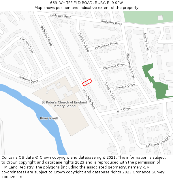 669, WHITEFIELD ROAD, BURY, BL9 9PW: Location map and indicative extent of plot