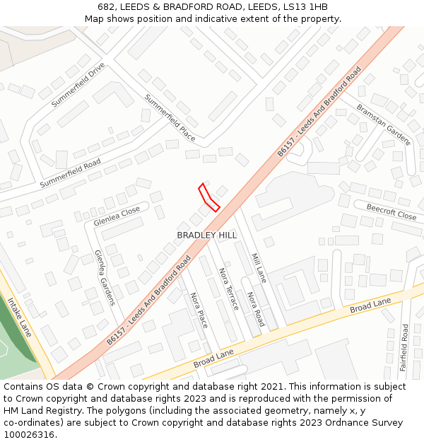 682, LEEDS & BRADFORD ROAD, LEEDS, LS13 1HB: Location map and indicative extent of plot