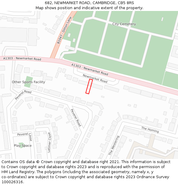 682, NEWMARKET ROAD, CAMBRIDGE, CB5 8RS: Location map and indicative extent of plot