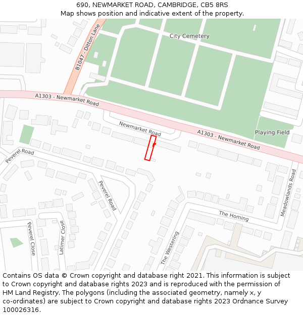 690, NEWMARKET ROAD, CAMBRIDGE, CB5 8RS: Location map and indicative extent of plot