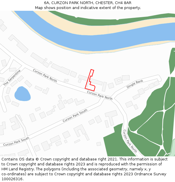 6A, CURZON PARK NORTH, CHESTER, CH4 8AR: Location map and indicative extent of plot