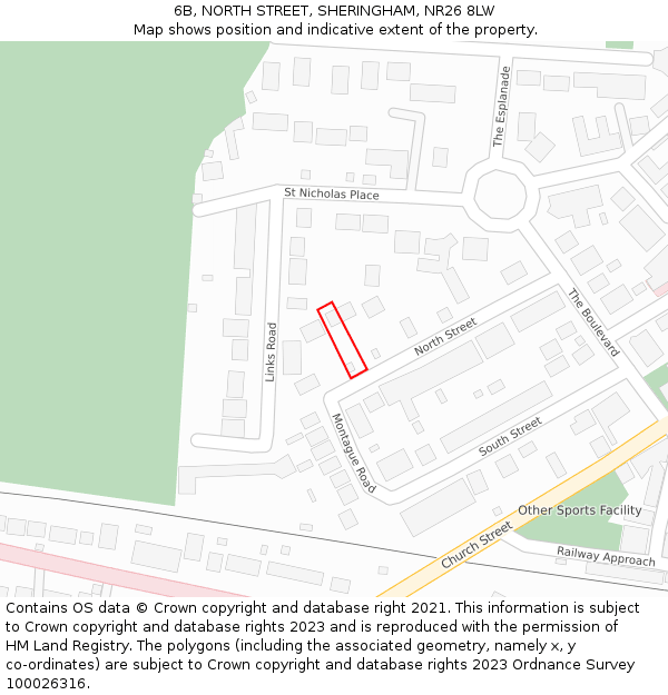 6B, NORTH STREET, SHERINGHAM, NR26 8LW: Location map and indicative extent of plot