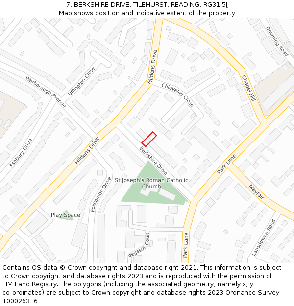 7, BERKSHIRE DRIVE, TILEHURST, READING, RG31 5JJ: Location map and indicative extent of plot