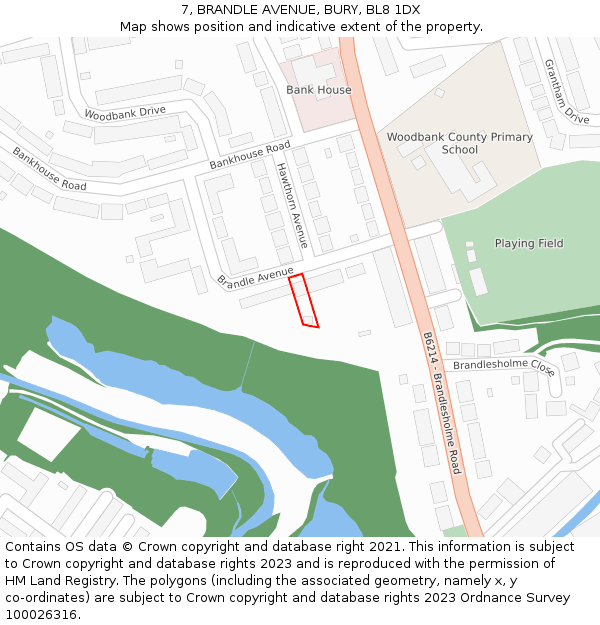 7, BRANDLE AVENUE, BURY, BL8 1DX: Location map and indicative extent of plot