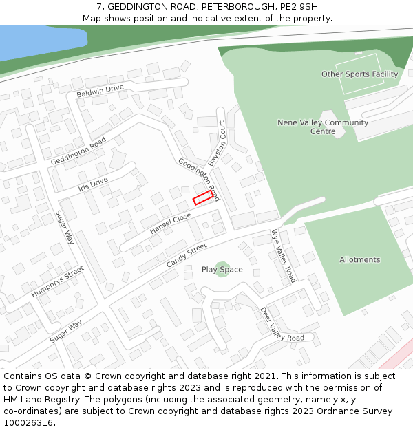 7, GEDDINGTON ROAD, PETERBOROUGH, PE2 9SH: Location map and indicative extent of plot