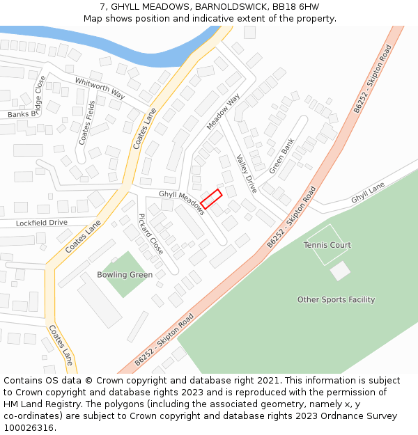 7, GHYLL MEADOWS, BARNOLDSWICK, BB18 6HW: Location map and indicative extent of plot