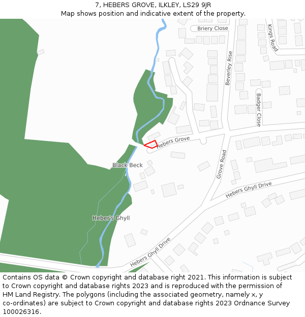7, HEBERS GROVE, ILKLEY, LS29 9JR: Location map and indicative extent of plot