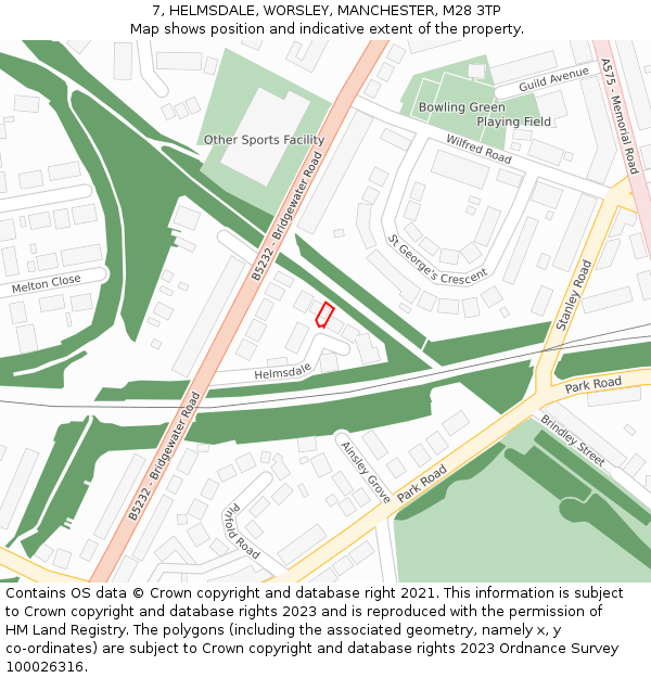 7, HELMSDALE, WORSLEY, MANCHESTER, M28 3TP: Location map and indicative extent of plot