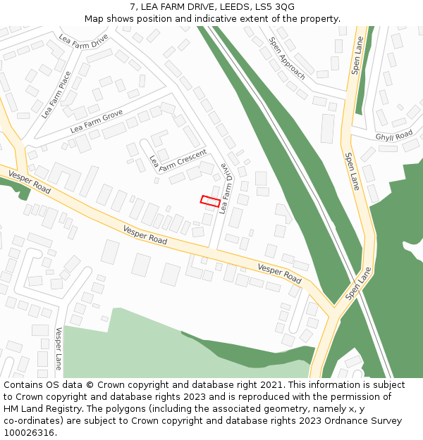 7, LEA FARM DRIVE, LEEDS, LS5 3QG: Location map and indicative extent of plot