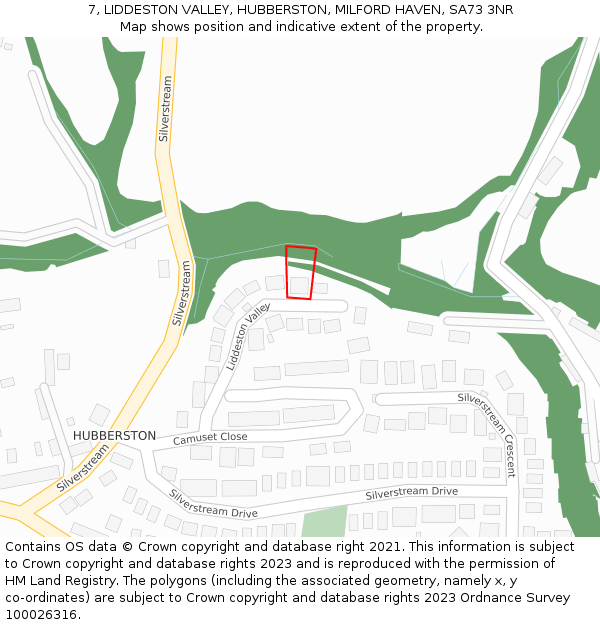 7, LIDDESTON VALLEY, HUBBERSTON, MILFORD HAVEN, SA73 3NR: Location map and indicative extent of plot