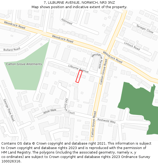 7, LILBURNE AVENUE, NORWICH, NR3 3NZ: Location map and indicative extent of plot