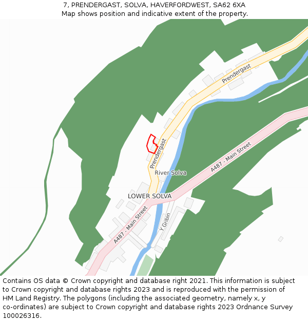 7, PRENDERGAST, SOLVA, HAVERFORDWEST, SA62 6XA: Location map and indicative extent of plot