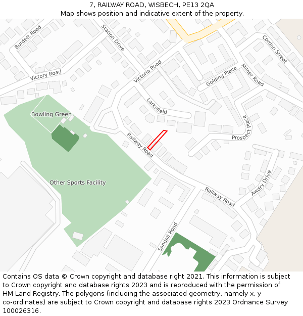 7, RAILWAY ROAD, WISBECH, PE13 2QA: Location map and indicative extent of plot