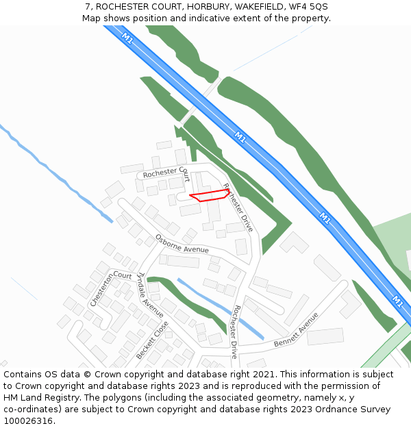 7, ROCHESTER COURT, HORBURY, WAKEFIELD, WF4 5QS: Location map and indicative extent of plot