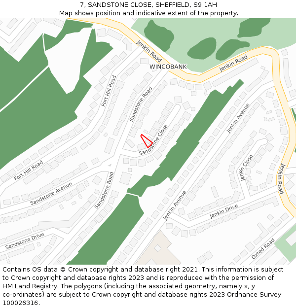 7, SANDSTONE CLOSE, SHEFFIELD, S9 1AH: Location map and indicative extent of plot