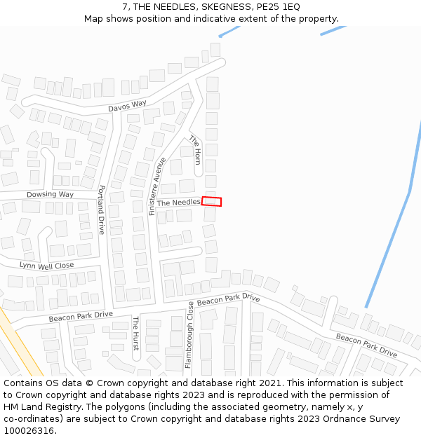 7, THE NEEDLES, SKEGNESS, PE25 1EQ: Location map and indicative extent of plot
