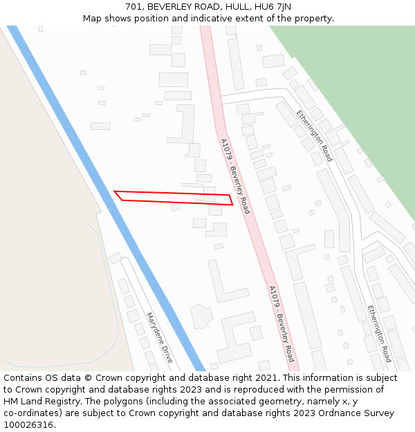 701, BEVERLEY ROAD, HULL, HU6 7JN: Location map and indicative extent of plot