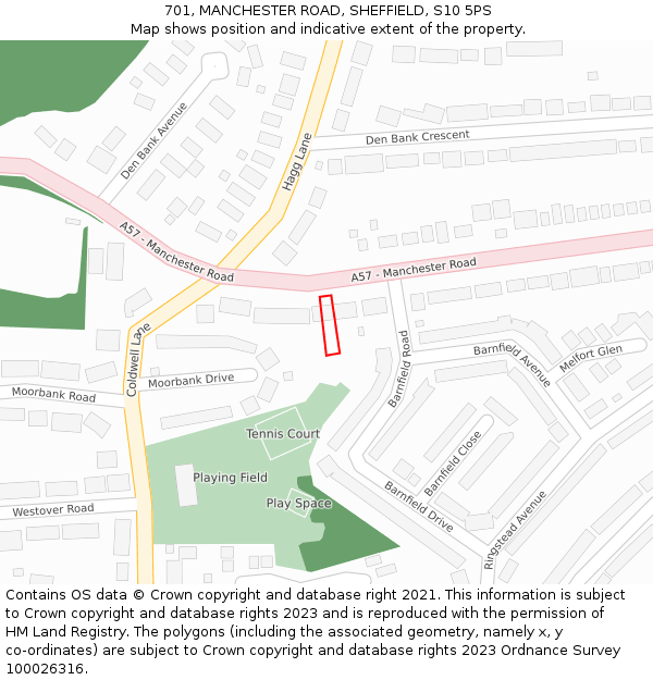 701, MANCHESTER ROAD, SHEFFIELD, S10 5PS: Location map and indicative extent of plot