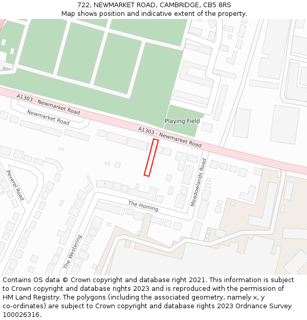 722, NEWMARKET ROAD, CAMBRIDGE, CB5 8RS: Location map and indicative extent of plot