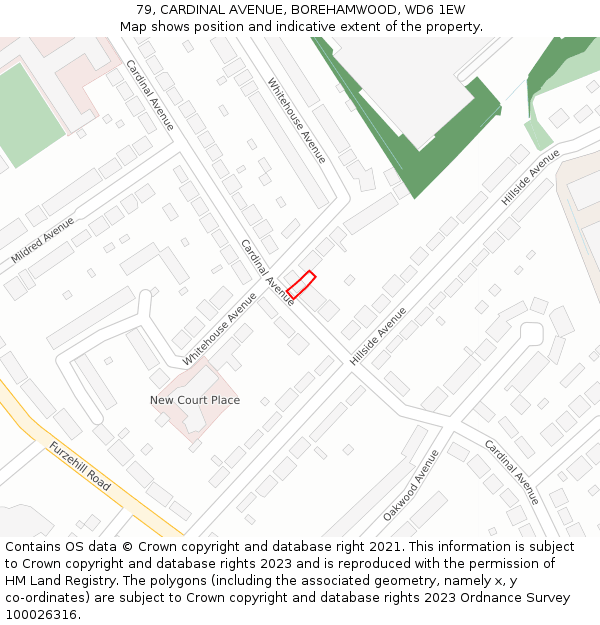 79, CARDINAL AVENUE, BOREHAMWOOD, WD6 1EW: Location map and indicative extent of plot