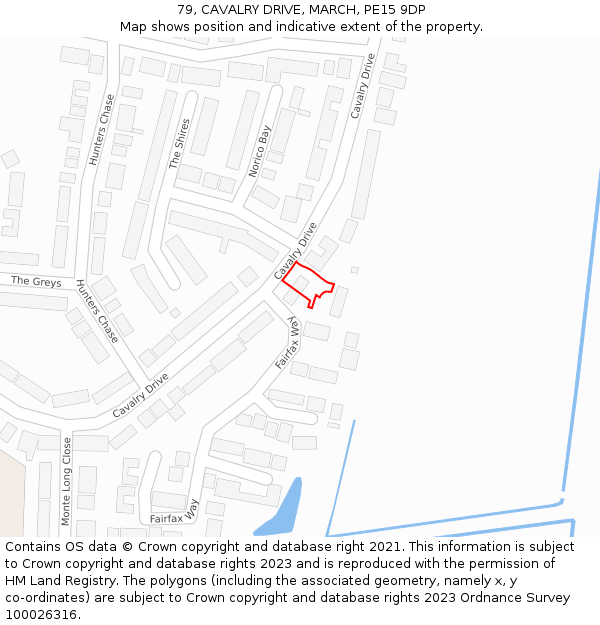 79, CAVALRY DRIVE, MARCH, PE15 9DP: Location map and indicative extent of plot