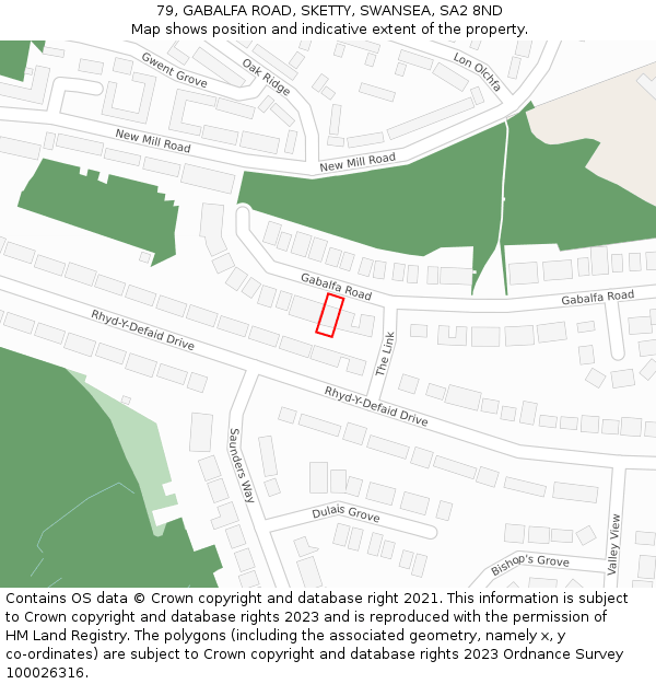 79, GABALFA ROAD, SKETTY, SWANSEA, SA2 8ND: Location map and indicative extent of plot