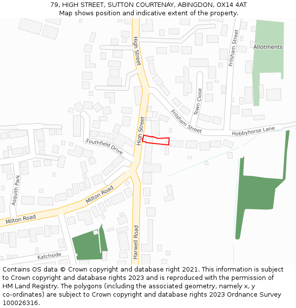 79, HIGH STREET, SUTTON COURTENAY, ABINGDON, OX14 4AT: Location map and indicative extent of plot