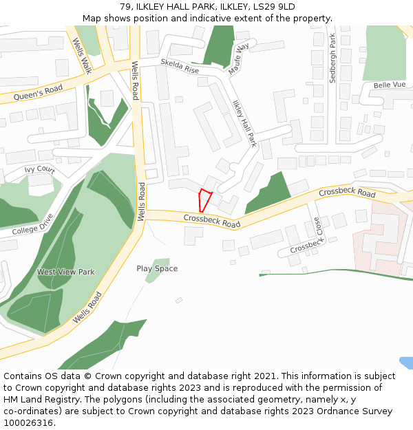 79, ILKLEY HALL PARK, ILKLEY, LS29 9LD: Location map and indicative extent of plot