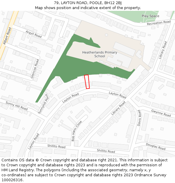 79, LAYTON ROAD, POOLE, BH12 2BJ: Location map and indicative extent of plot