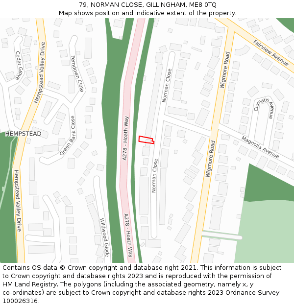 79, NORMAN CLOSE, GILLINGHAM, ME8 0TQ: Location map and indicative extent of plot