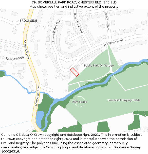 79, SOMERSALL PARK ROAD, CHESTERFIELD, S40 3LD: Location map and indicative extent of plot