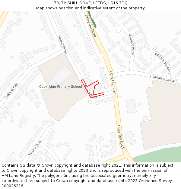 79, TINSHILL DRIVE, LEEDS, LS16 7DQ: Location map and indicative extent of plot
