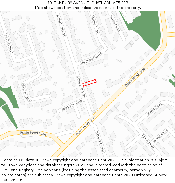 79, TUNBURY AVENUE, CHATHAM, ME5 9FB: Location map and indicative extent of plot