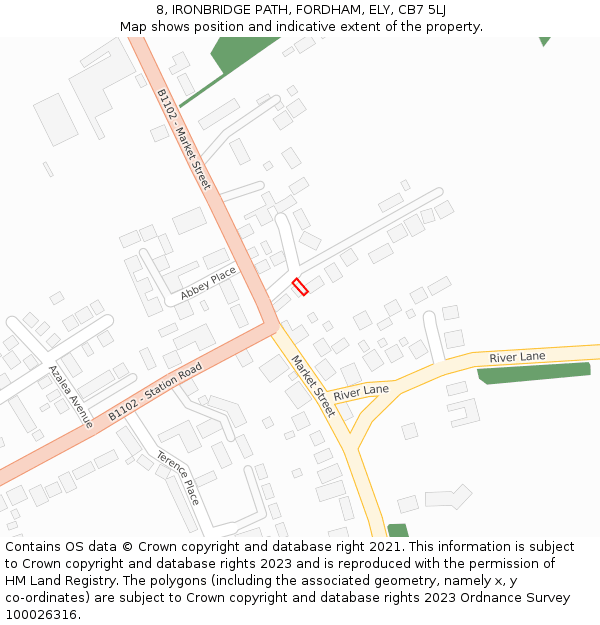 8, IRONBRIDGE PATH, FORDHAM, ELY, CB7 5LJ: Location map and indicative extent of plot
