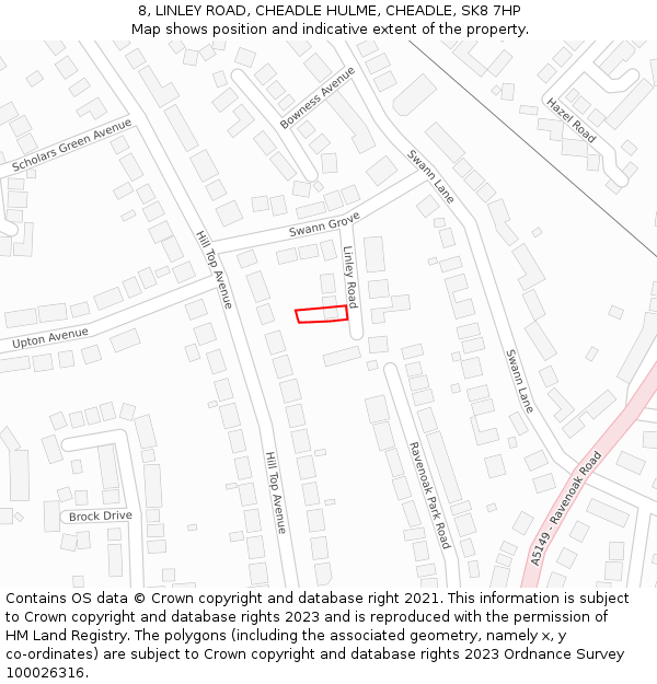 8, LINLEY ROAD, CHEADLE HULME, CHEADLE, SK8 7HP: Location map and indicative extent of plot