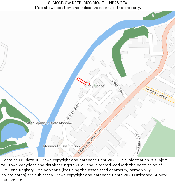 8, MONNOW KEEP, MONMOUTH, NP25 3EX: Location map and indicative extent of plot
