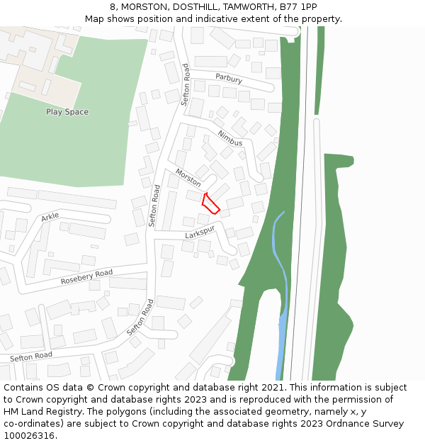 8, MORSTON, DOSTHILL, TAMWORTH, B77 1PP: Location map and indicative extent of plot